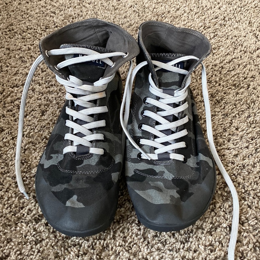 No Bull training shoes. Only worn twice, just too small. Black and gray camo.